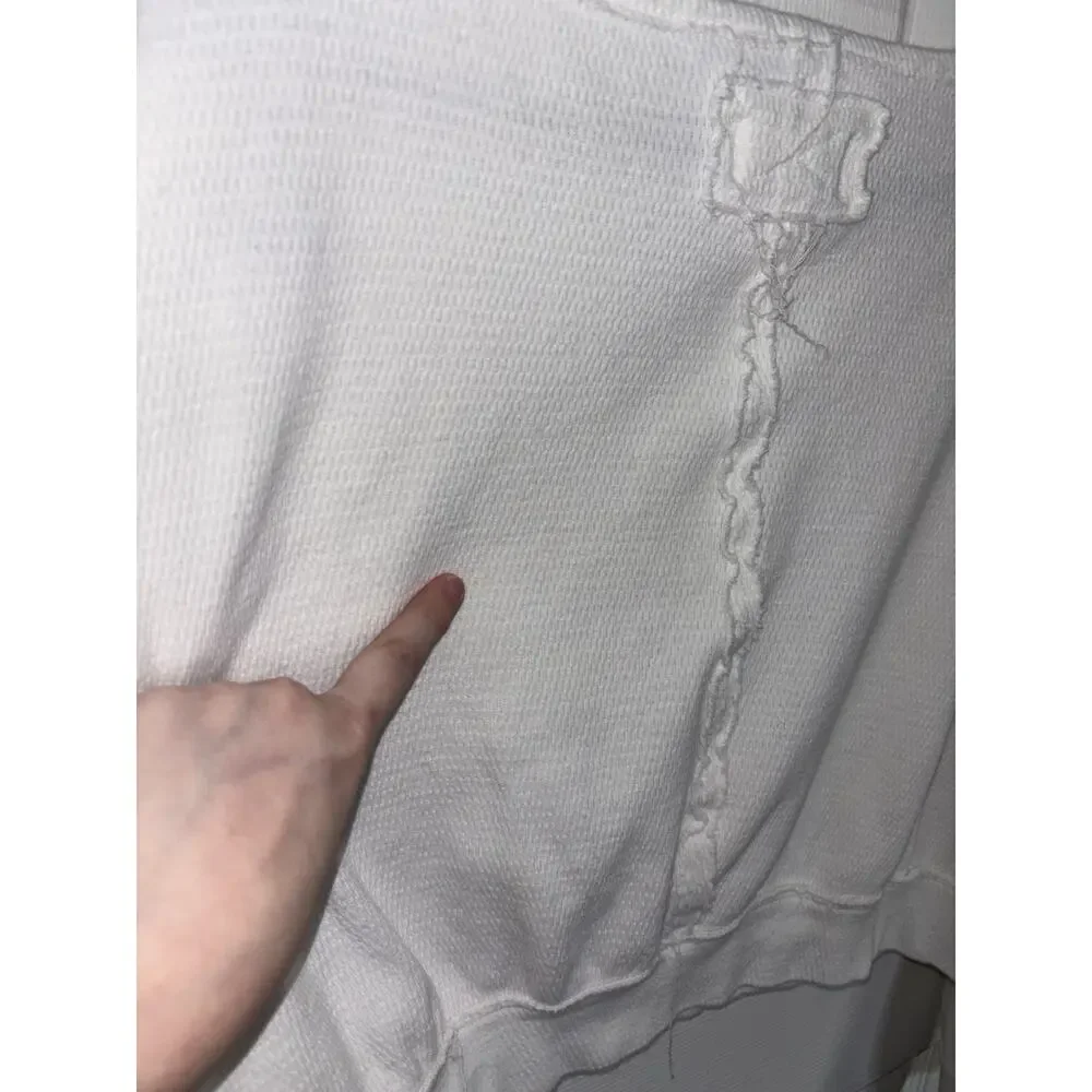 Free People We The Free White Oversized Ife Pullover Large Slouchy Boho Comfy